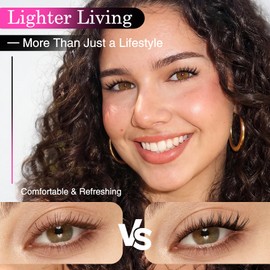 Natural Lashes Strips Wispy Eyelashes with Clear Band 2 Pairs Pack