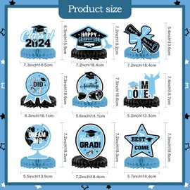 2024 Graduation Decorations Class of 2024 Graduation Centerpieces for Tables Graduation Table Decorations Graduation Party Centerpieces for Tables 2024 Graduation Party Decorations (light blue)