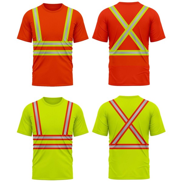 Pack of 2 Hi Viz Vis High Visibility Dri Fit