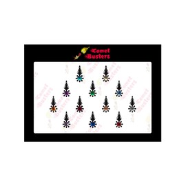 Comet Busters Beautiful Black Bindi With Multicolor Stones