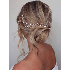 Prosy Bridal Wedding Hair Vines Silver Bridal Crystal Headband Rhinestone Headpiece Hair Accessories for Women and Girls