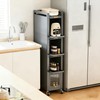 Rolling Spice Rack Next to Fridge Slim, Freestanding Narrow Tall