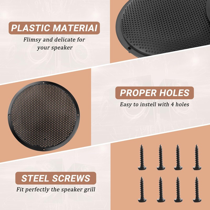 10'' Speaker Grill Cover 10 Inch Plastic Speaker Subwoofer Grill