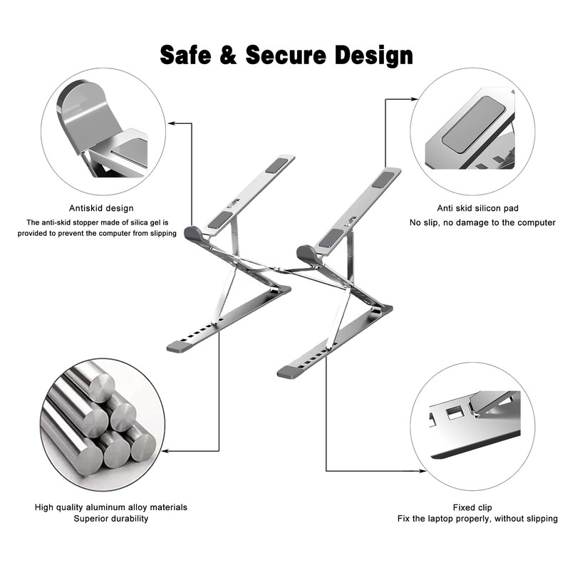 Dogfish Laptop Stand, Ergonomic Laptop Stand, Notebook Stand, Aluminium Alloy,