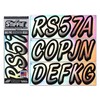 STIFFIE Whipline Chrome/Black 3" Alpha-Numeric Registration Identification Numbers Stickers Decals