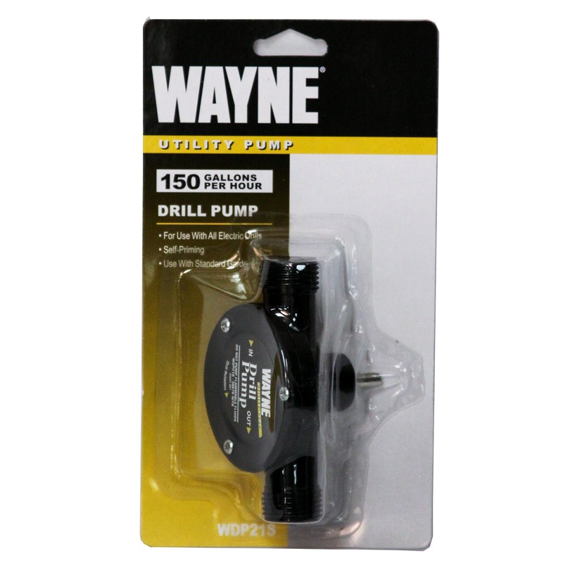 Wayne WDP21S Light Duty Drill Pump with Suction & Discharge,