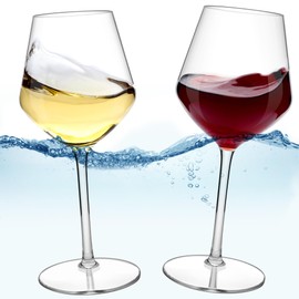 COOKY.D Tritan-Plastic Rotweingläser 550 ML Unzerbrechlich & elegant mit langem Stiel Rotweingläser Hochzeiten,Jubiläen,Valentinstag & Geburtstage Spülmaschinenfest,2er Set