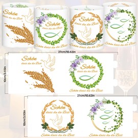 Wenweo 16 Large Lanterns, Table Decoration with the Text, Schön DASS du da Bist, Suitable as Confirmation Decoration, Table Decoration Communion, Table Decoration Christening, Christening Decoration,