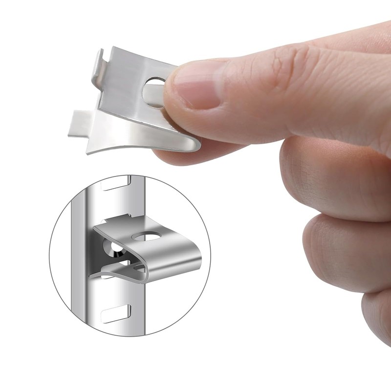 20Pcs Adjustable Cabinet Shelf Bracket Clips, Metal Shelf Bracket Clips,