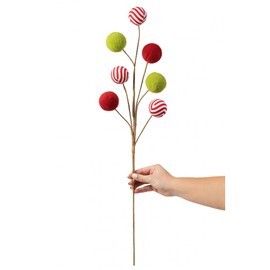 Red, Green and White Felt Peppermint Ball Spray (26" Tall), Holiday Decorating, Floral Arrangement, Christmas Tree Ornaments, Tree Topper