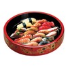 Red with Traditional Art Sushi Serving Tray - Round Sashimi