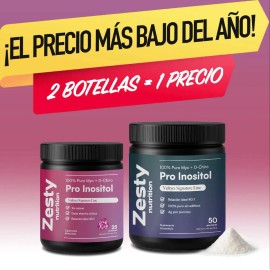 Zesty Nutrition - Pro Inositol 200g  Pink Fury Inositol 100g - 2 Pack - 100 Puro Myo  D-chiro Inositol - Hecho En Mxico - Valkyra Signature Line 2... 