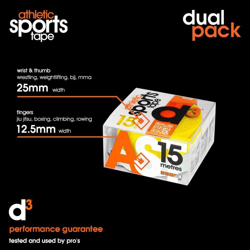 d3 AST Athletic Sports Tape Dual Roll Black/White 12.5mm +