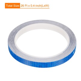 PATIKIL Reflective Tape, 1 Roll 26 Ft x 0.4-inch Waterproof Adhesive High Visibility Caution Warning Safety Tape Reflector for Trucks Trailers Cars, Blue
