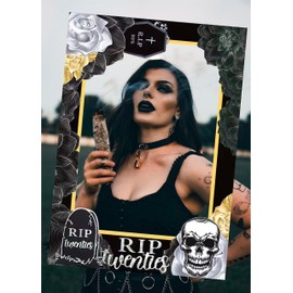 JeVenis Rip to My 20s Party Photo Booth Props Rip Twenties Party Supplies Gothic Birthday Photo Booth Props Death to My 20s Party Supplies Funeral for My Youth 30th Birthday Decoration