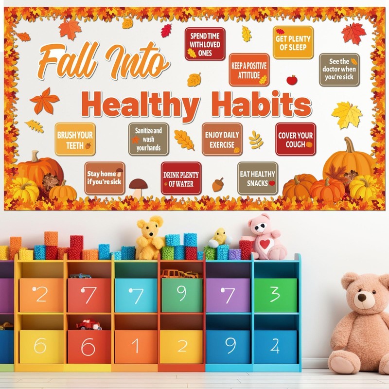 Fall Healthy Bulletin Board Decoration Set Healthy Habits Classroom Decor