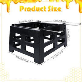 Vesici 10 Frame Bee Hive Stand 22.44 x 16.73 x 12.99 Inch Black Plastic Hive Stand Frame Beehive Stand Beehive Frame Stand Beekeeping Hive Support Tool a Good Helper for Your Beekeeping(2 Pcs)