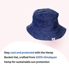 Eco-Friendly Hemp Bucket Hat Unisex Summer Sun Hat for Outdoor Adventures (US, Alpha, One Size, Blue)