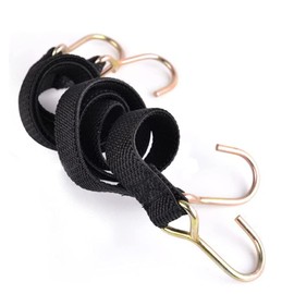 Marcobrothers 32 Inch Bungee Cord Black, Flat Heavy Duty Bungee Cord with Hook,Bungee stape (32 inch Black X 2)