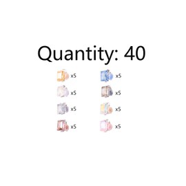 40 Piece Multicolor Ice Rhinestone Rose Square Nail Art Decoration，Summer Clear Nail Art Charms Gems, Alloy 3D Rose Flower Egg-Shaped Rhinestone Embellishments