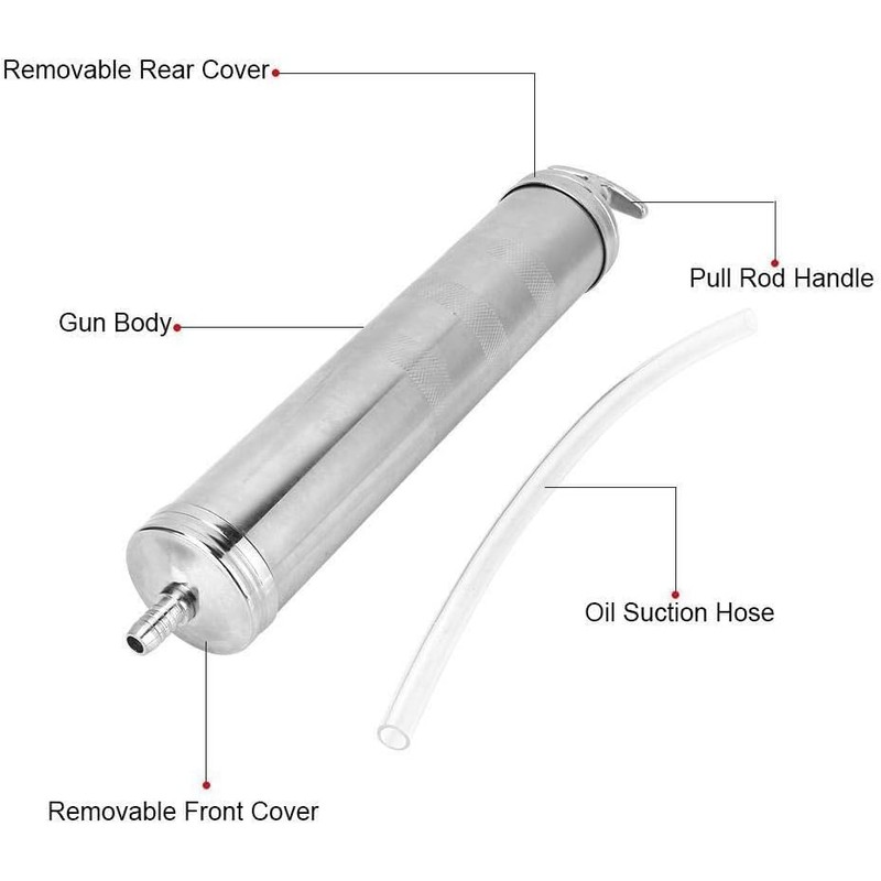 Autojack Manual Vacuum Oil Syringe, 500cc Aluminum Alloy Steel Transfer