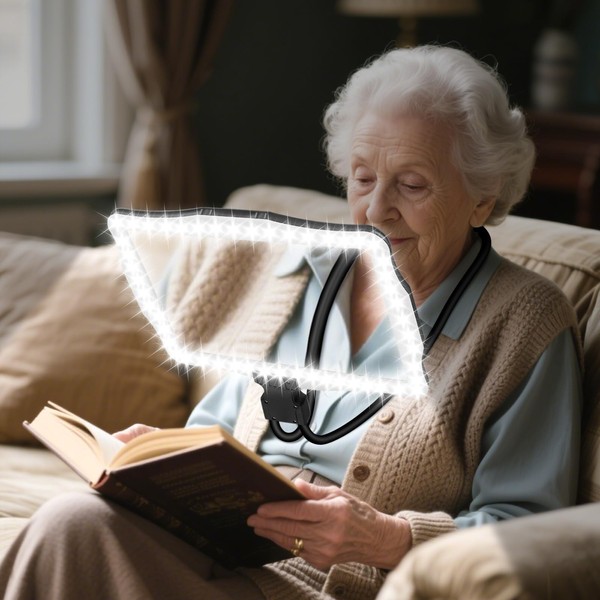 Large 10X Hands Free Magnifying Glass with Light for Reading
