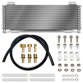 Piodelo 40k Transmission Oil Cooler Kit Compatible with Heavy Duty 40,000 GVW Max with Mounting Hardware, Towing Applications and Advanced Cooling Protection Replace# LPD47391 47391