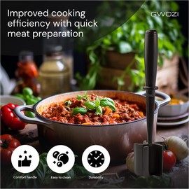 Meat Chopper for Ground Beef Smasher - Nylon Meat Masher Ground Beef Chopper for Kitchen - Hamburger Chopper Hand Tool for Meat Turkey & Beef - Heat Resistant Ground Meat Chopper Tool