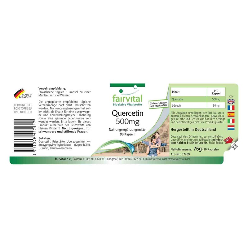 Quercetin 500mg - Bulk Pack for 3 Months - Vegan