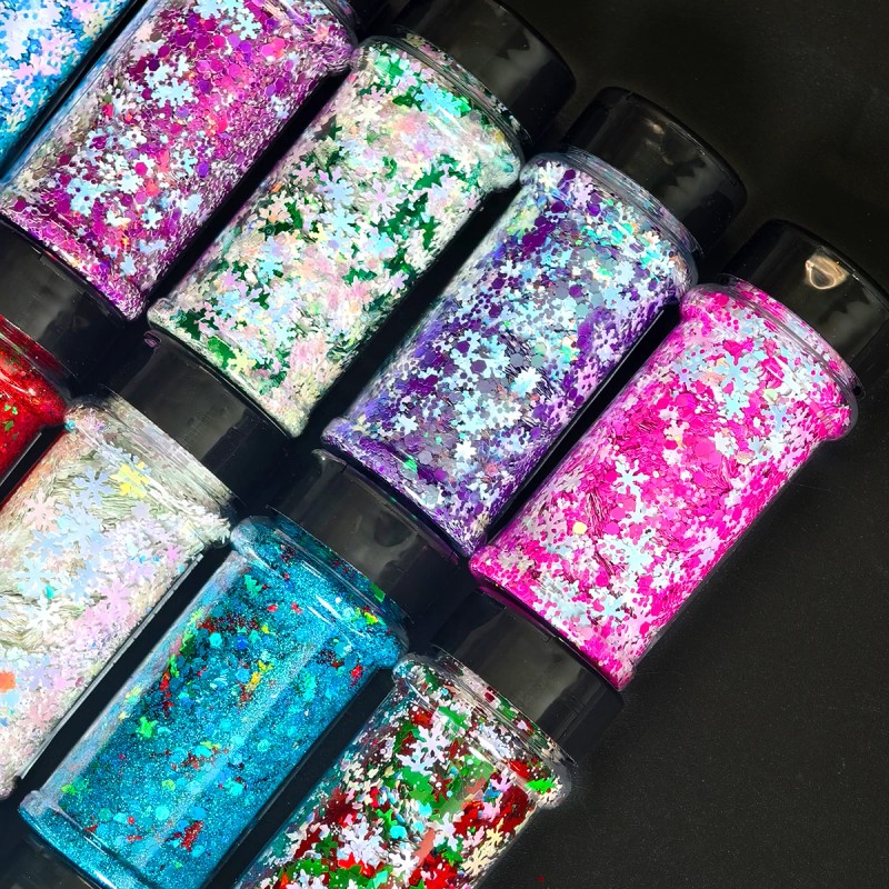 24 Colors Christmas Chunky Mix Glitter for Face Makeup Nails