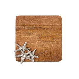 Mud Pie 8" x 8" Sea Metal Icon Board, Brown