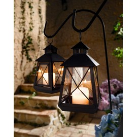 Lantern Holder Metal Black 135 cm High Shepherd's Stick Metal Pole