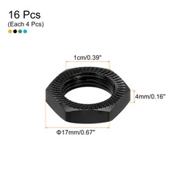 sourcing map Aluminum 17mm RC Wheel Nut Thread M12x1.0mm Hex Wheel Nuts RC Wheel Nut for 1/8 RC Model Car Trucks Off Road Car Upgraded Parts Pack of 16(Black/Gold/Blue/Green)