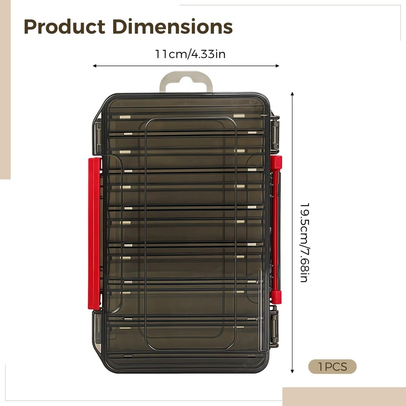 Fishing Tackle Box, Double Layer Foldable Lure Storage Organizer, Transparent
