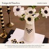 MACKENZIE-CHILDS Ceramic Vase, Unique Decorative Vase, Tall, Black-and-White Courtly Check