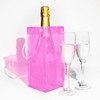 Muka Hot Pink Wine Ice Bag with Handle, Collapsible Wine