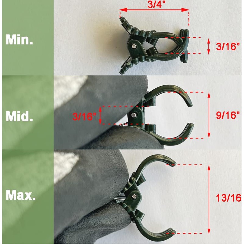 EESC2Y 40-PCs Orchid Clips for Plants Support - Dark Green,