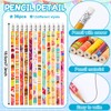 JUNEBRUSHS 72pcs Happy Birthday Rubber Bracelets Silicone Wristbands Pencils Set