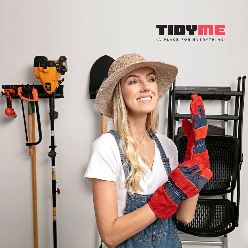 TIDYME Garage Tool Organizer Wall Mount - Sturdy Storage Rack