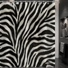 Black and White Abstract Zebra Print Shower Curtain for Bathroom