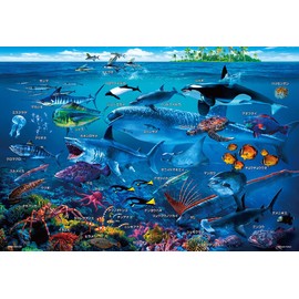 Beverly 100-029 100-Piece Jigsaw Puzzle, Let's Boast Sea Creatures, 10.2 x 15.0 inches (26 x 38 cm), Made in Japan