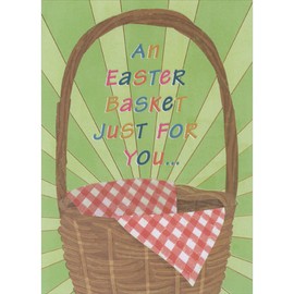 Designer Greetings An Easter Basket Just For You: Basket with Checkered Napkin 3D Pop Up Funny/Humorous Easter Card