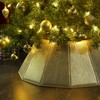 Blissun Fabric Christmas Tree Collar, Shiny Christmas Tree Ring, Willow