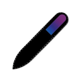 Mont Bleu Coloured Glass Nail File, in Black Velvet Case, Small and Handy Genuine, Tempered Glass, from the Czech Republic