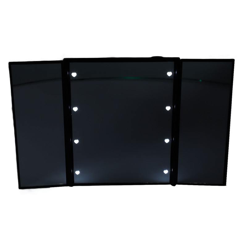 3 Folds Lighted Vanity Makeup Mirror LED Light Table Mirror