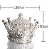 Waltz&F Silver Diamond Crown Ring Holder Jewelry Box Openable Hinged