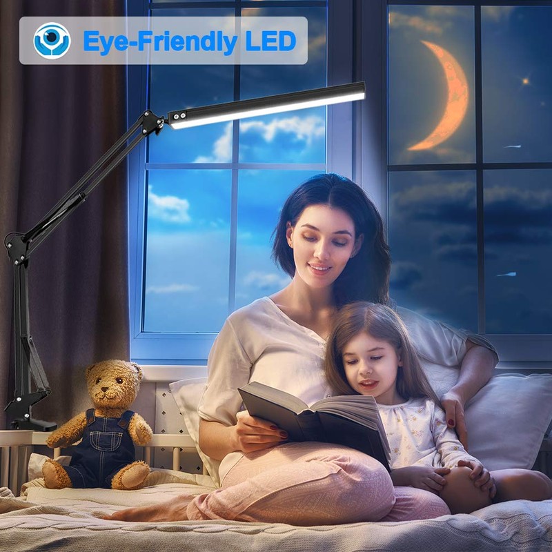 HaFundy LED Desk Lamp for Home,Office,Reading,Adjustable Eye-Caring Desk Light with