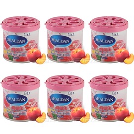 (Pack of 6) My Shaldan Japanese Car Natural Air Freshener Cans (Peach)