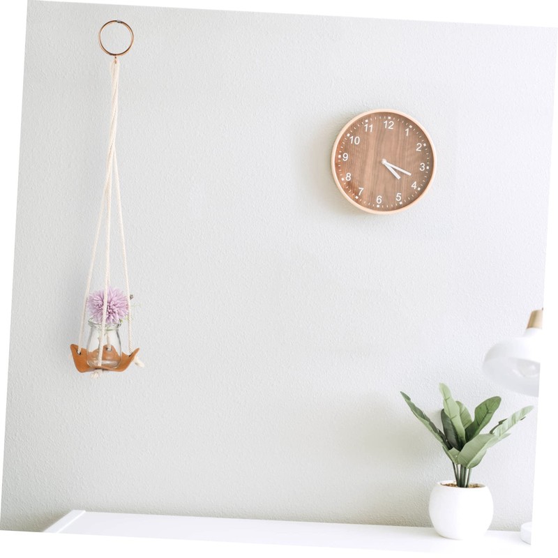 Kisangel Pu Leather Hanging Basket for Flowerpots Modern Planter Base