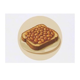'Beans on Toast' Temporary Tattoo - Water Resistant, Skin-Safe, Non-Toxic Transfer (TO00083803)